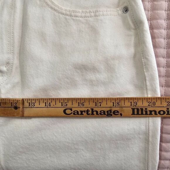 NWT LEVI'S CREAM/WHITE DENIM MAXI SLIT FRONT SKIRT SIZE 30 - Picture 15 of 16